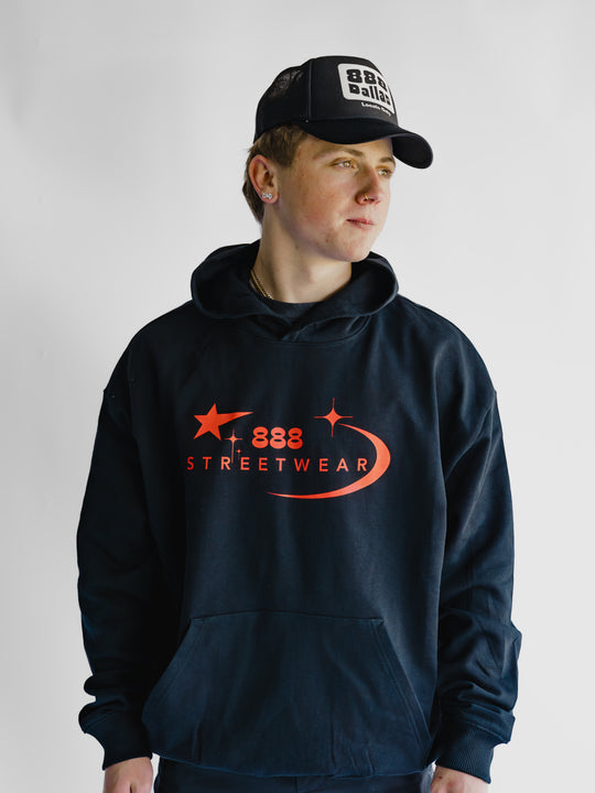 Star Hoodie | Black & Red hover