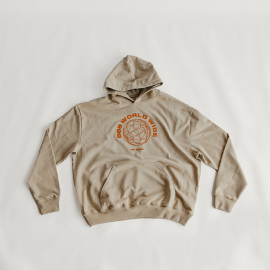 World Wide Hoodie | Dessert & Orange